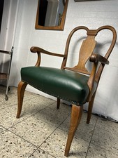 Stuhl Armlehnenstuhl Schreibtischstuhl Eiche Leder Sessel Barock antik Thron