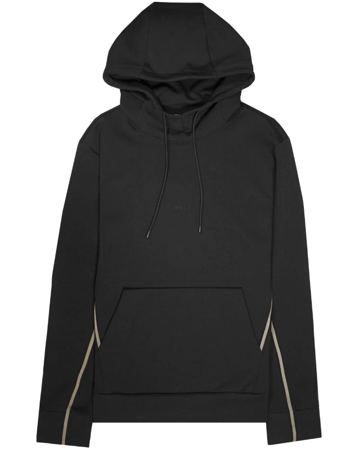 Mens Hoodie BOSS Black Pullover Top With Logo - Soody 1 Size L