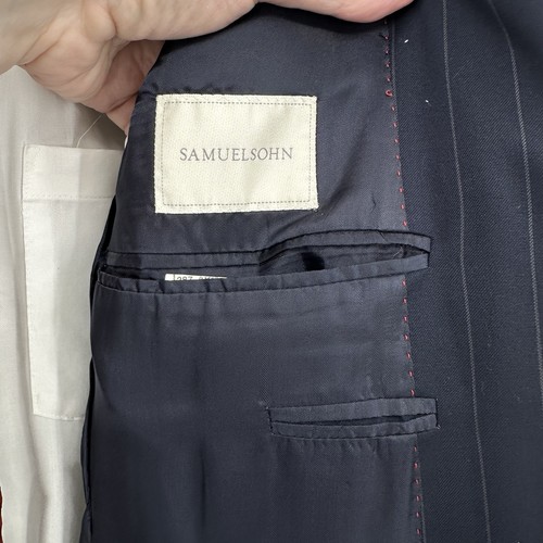 SAMUELSOHN LORO PIANA EXTREME 2 piece suit pinstripe wool navy blue 40R 33W - Picture 12 of 14