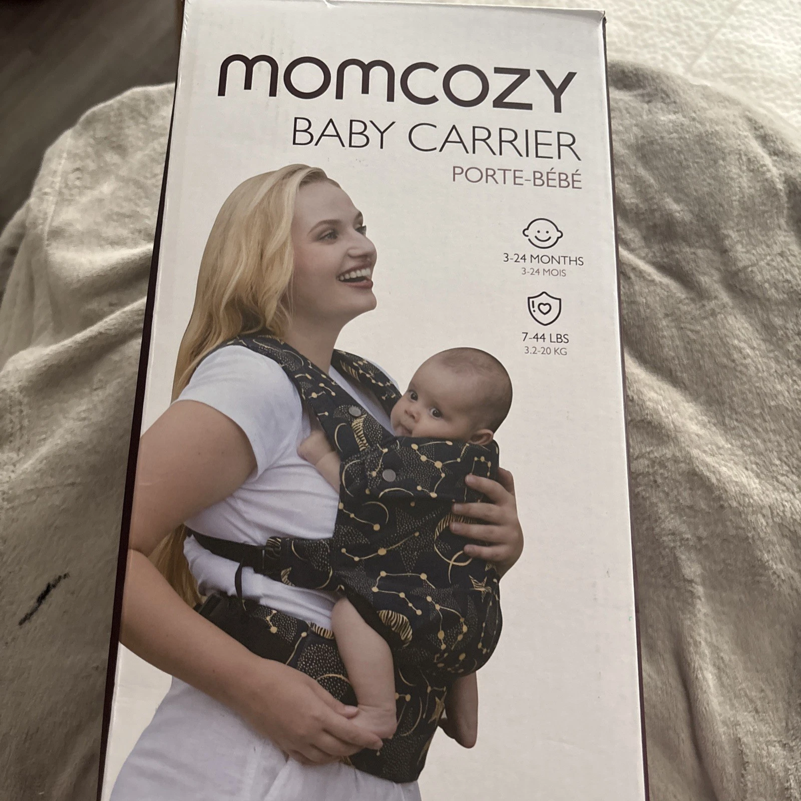 NEW Momcozy Baby Carrier - 7-44lbs - 3-24 Months - Black Open Box