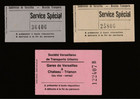 France - Lot de 3 tickets de tramway de Versailles années 50 "Service Spécial"