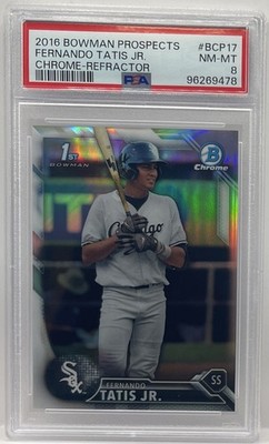 2016 Bowman Chrome Refractor Fernando Tatis Jr. White Sox RC Rookie #/499 PSA 8