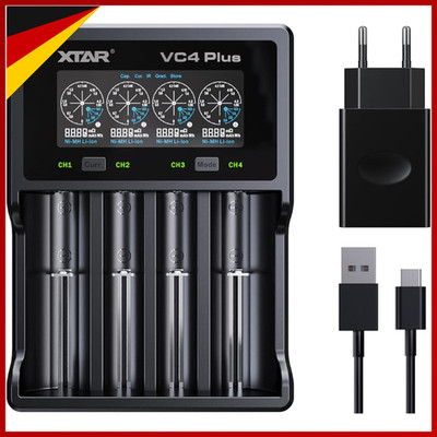 Ladegerät 4 Slot XTAR VC4 Plus für 18650 18700 26650 32650 NiMH NiCd AAA 3A