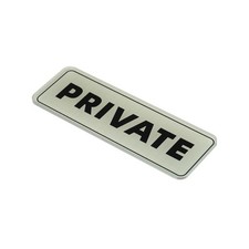 Private Sign, Acrylic 6"x2" Car Sticker Sign Holder, Silver