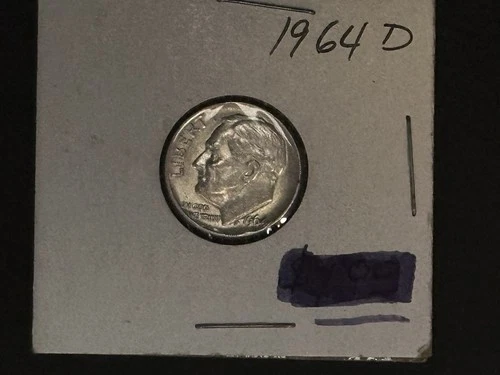 1964 Roosevelt Dime Denver 90% Silver 10C US Coin Uncertified Fineness 0.9