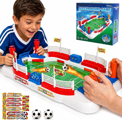 Soccer Board Game for Kids, Toy with Score Counter & Dual Flipper, Indoor Family