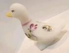 FENTON ART GLASS PEARL THE LITTLE WHITE DUCK OPAL LENOX H.PAINTED SILVER LABEL
