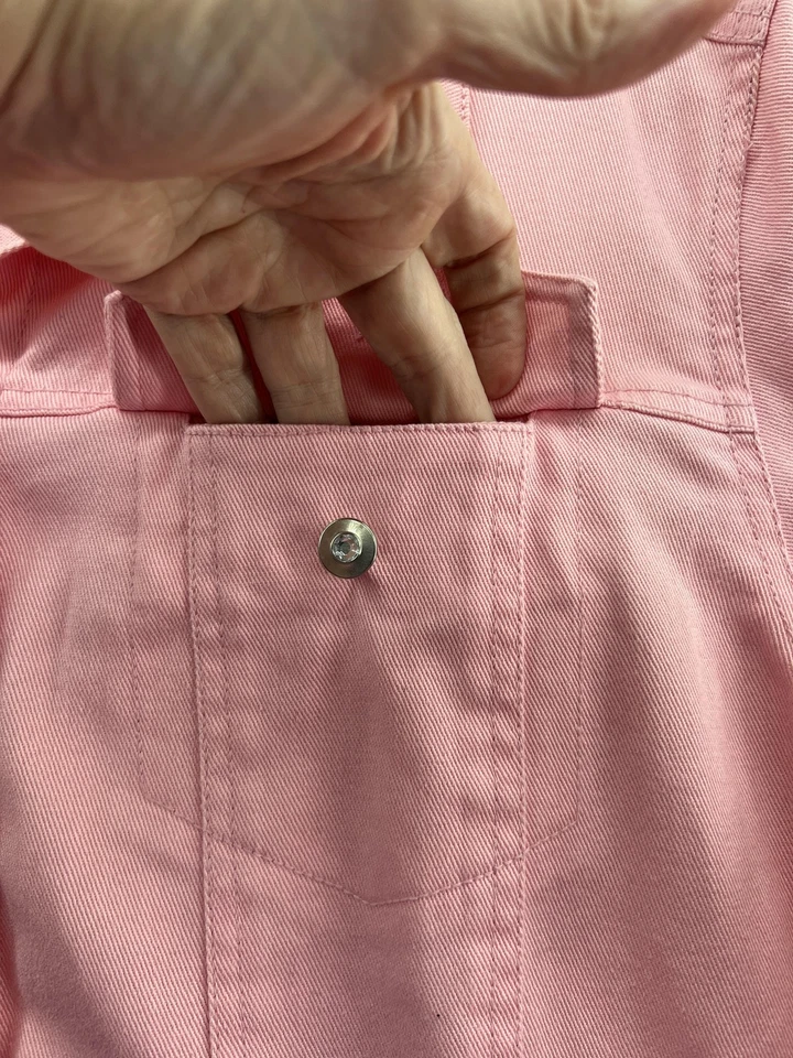 Quacker Factory Jacket Womens 1X Butterfly Embellished Jean Rhinestone Denim - Image 2 of 4