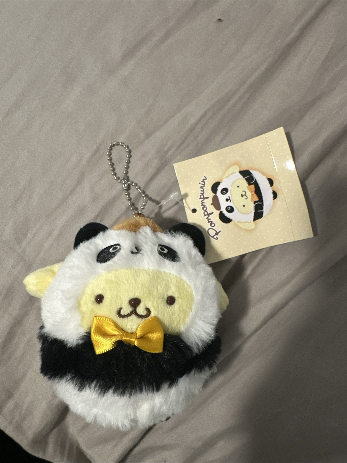 POMPOMPURIN panda SANRIO plush doll - ueno limited keychain 10cm