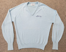 Vintage Pickering Mens Light Blue Sweater Size XL USA Made Briarwood
