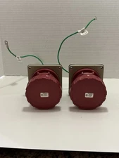 Lot 2 Hubbell SCM460R7W Pin and Sleeve Receptacle 60A- Red