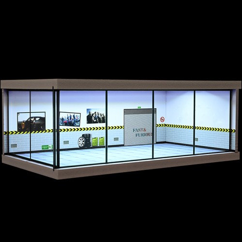 Diorama 1:43 Auto Garage Modell LED Lichit Modellautos Szene Display Case DE - Bild 84 von 93