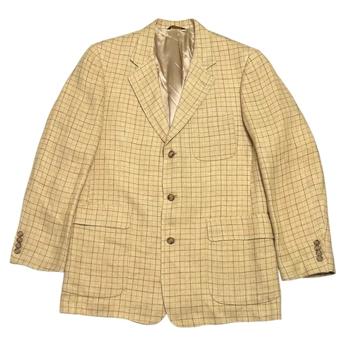 Giacca cappotto blazer sportivo vintage Coach donna tweed marrone marrone a quadri M