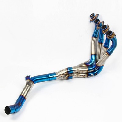 For Kawasaki Z900 2017-2024 Blue Exhaust System Header Mid Link Pipe Steel Tips