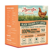 5LB Non-GMO Dried Black Soldier Fly Larvae for Chicken 85X More Calcium Gru...