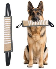 Clysoru Squeaky Jute Tug Toy for Dogs - 2 Handles, Durable Training  Play
