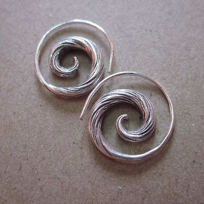 Thai Hill Tribe Earrings Fine Silver Fashions Dangle Spiral Twist