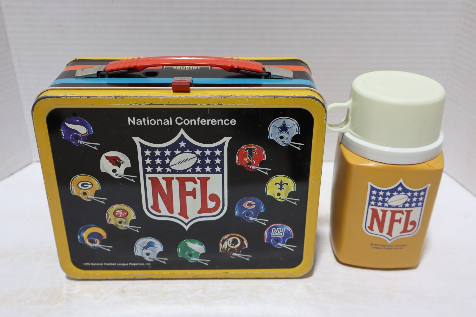 King Seeley NFL Metal Lunch Box and Thermos 1970s AFC NFC Vintage eBay