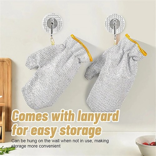 1 Pair Wire Dishwashing Gloves Waterproof Pot Washing Kitchen Cleaning Gloves - Picture 5 of 13