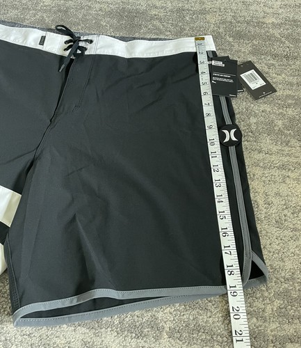 Hurley Mens Size 40 Board Shorts Black Above Knee Embroidered Logo NWT P6 - Picture 7 of 12