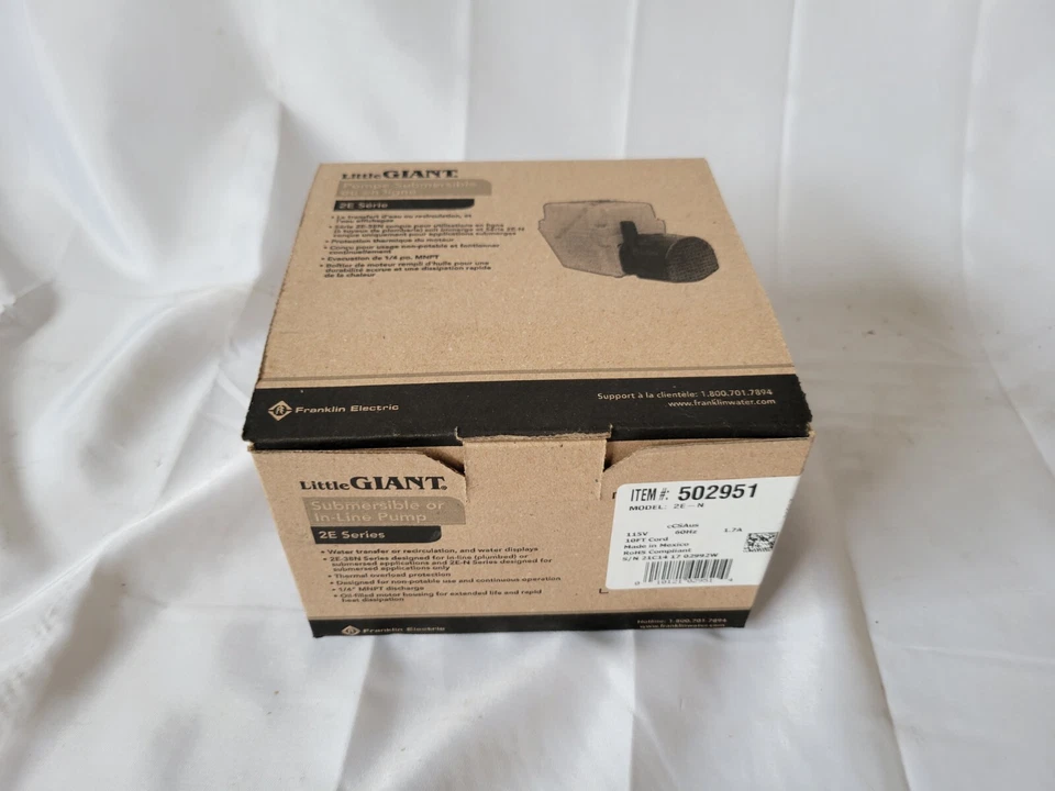 Little Giant 2E-N AC Submersible Centrifugal Pump 502951 115V, 5-1/2" X 3-1/2" - Image 2 of 4