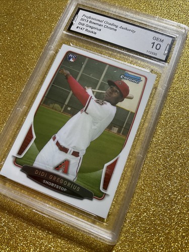 2013 BOWMAN CHROME DIDI GREGORIUS ROOKIE RARA PGA 10 GEM MINT C NOME NEGOZIO LEGGERE - Foto 3 di 4