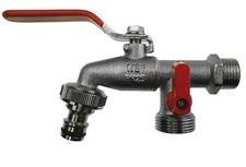 1/2"bsp or 3/4"bsp inlet thread double outlet garden easy turn lever taps