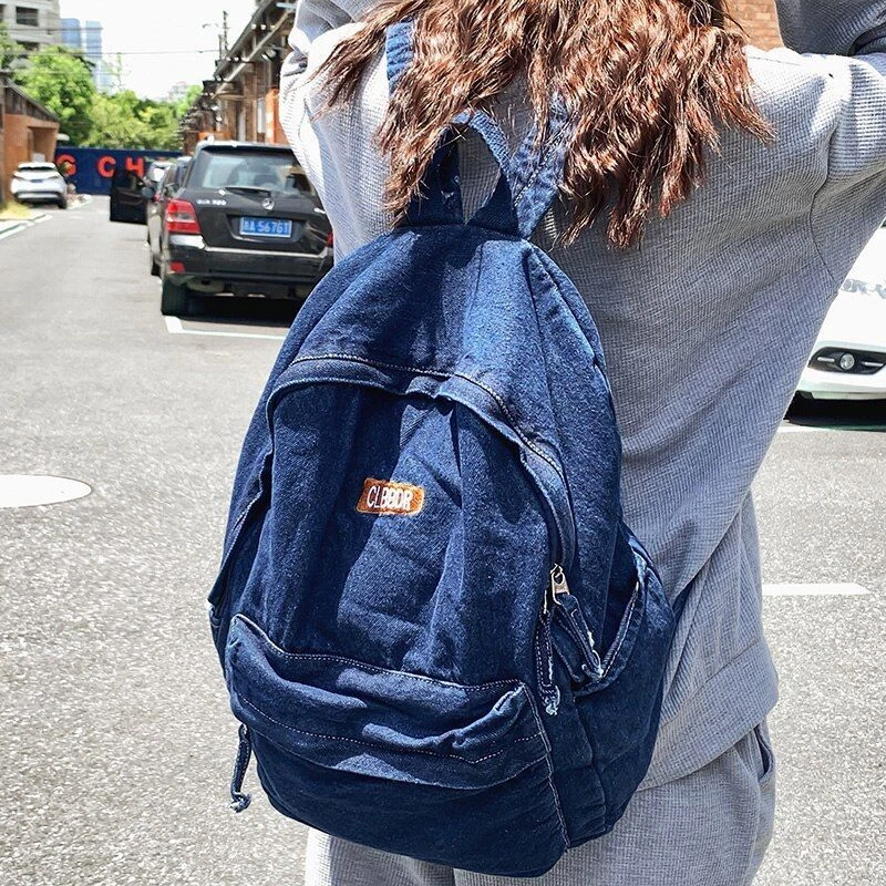 Denim college bags sales