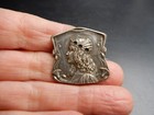 19th century silver brooch woman profile missing rhinestones 2.6 cm