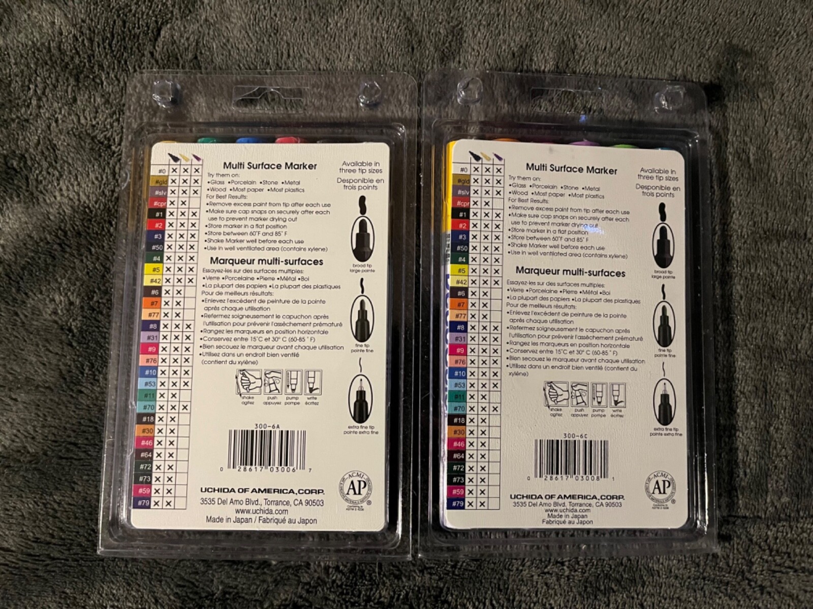 deco color paint markers. multi color. set of two packs of 6. free shipping.