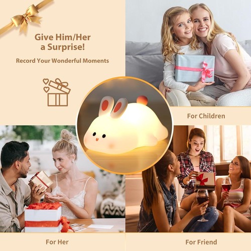 Rechargeable Silicone Pat Lamp Cute Panda LED Sleep Night Light Xmas Gift Kids - Picture 9 of 14
