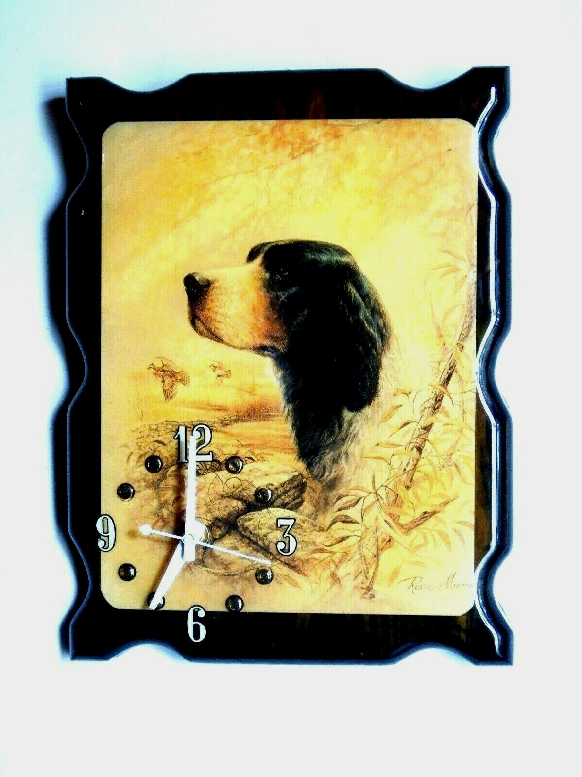 Dog Wooden Wall Clock (Epoxy Finish)(Battery Operated)