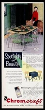 1954 Chromcraft chrome chair dinette table Miss Missouri photo vintage print ad