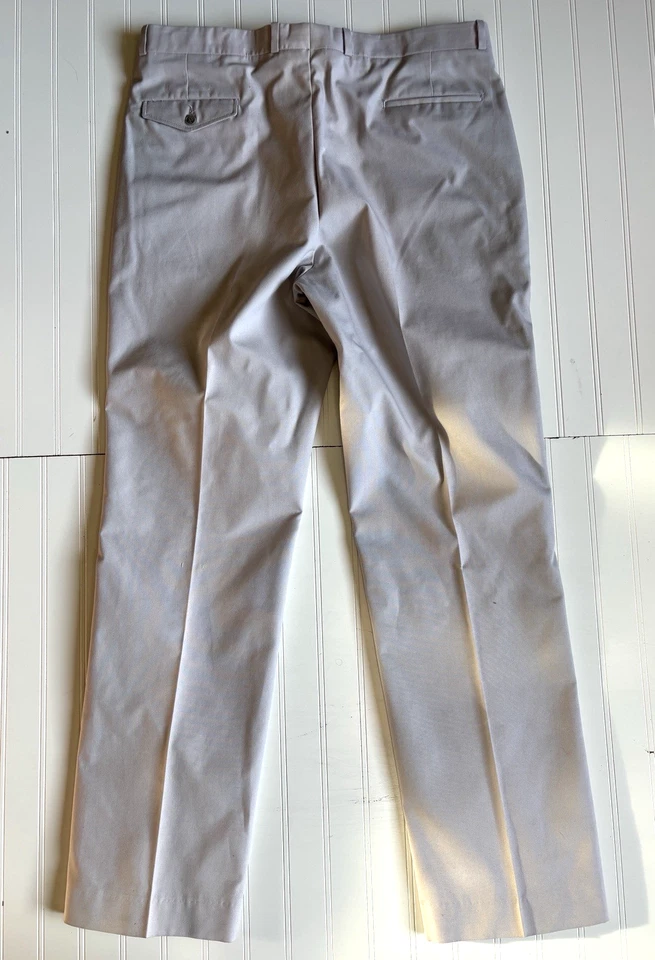 Новый винтажный 90-х светло-серый платье брюки chino гольф прямые штанины хлопок 36 x 33 - Изображение 4 из 4