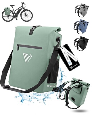 MIVELO 3in1 Fahrradtasche Rucksack Gepäckträgertasche wasserdicht mint 25L