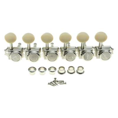 Vintage abschließbare Gitarren-Maschinenköpfe passen Strat/Tele Nickel Nickel mit elfenbeinfarbenem Knopf
