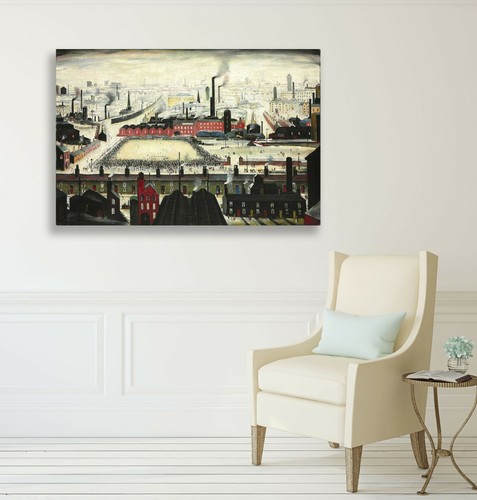 The Football Match CANVAS WALL ART PRINT ARTWORK PAINTING FRAMED LS Lowry Style - Picture 5 of 20