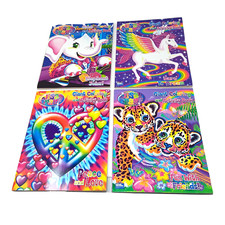 Lot of 4 Lisa Frank Super-Size Coloring Activity Books Elephant Tigers Peace And