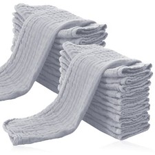 24 Pack Muslin Burp Cloths for Baby - Ultra-Soft 100 Cotton Baby Washcloths ...