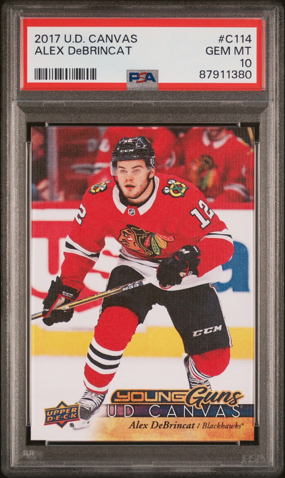2017 Upper Deck Canvas Alex Debrincat #C114 PSA 10 Young Guns Rookie RC