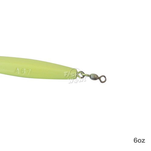 Fish WOW!® 2pcs 6oz Diamond Jig Rigged Silver jig + Glow jigs with a Treble Hook - Picture 7 of 7