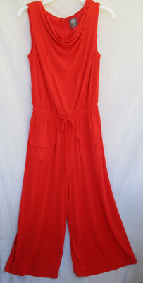 Vince Camuto ORANGE Sleeveless Wide Leg One Piece Jumpsuit Womens S