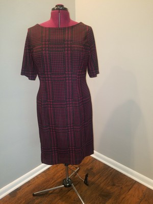 Alfani Burgundy Houndstooth Dress | eBay