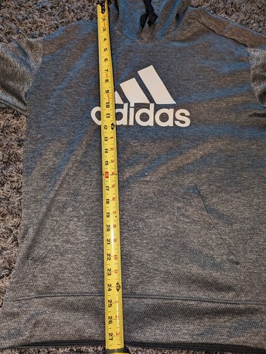 Adidas Climawarm Hoodie Mens Medium M Pullover Logo Sweater Gray - Picture 7 of 7