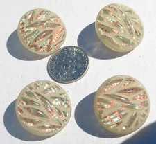 4 vintage rare marbleized colorful artsy mosaic celluloid button lot 49271