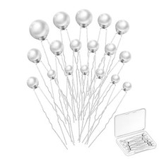 Pearl Hair Pins Clips Wedding Bridal Silver Hair Accessories for Women 18 Pack