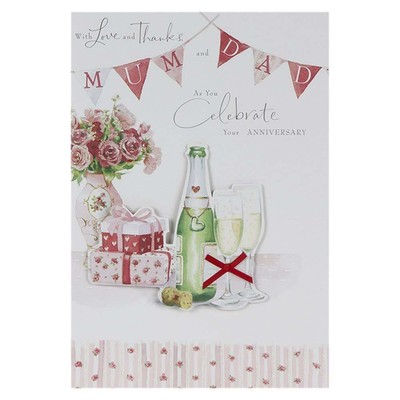 Hallmark Jubiläumskarte für Mama und Papa ''Liebe und Danke'' - Medium Slim