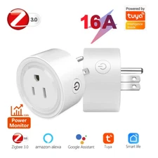 16A Tuya Zigbee Smart Socket US Plug Power Monitor Outlet Timer for Alexa Google