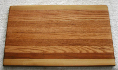 Edge Grain Cherry, Oak & Maple Butcher Block Handcrafted Cutting Board 051311