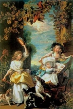 THE DAUGHTERS OF GEORGE III CHILDREN DOGS BIRDS PAINTING BY JOHN S COPLEY REPRO